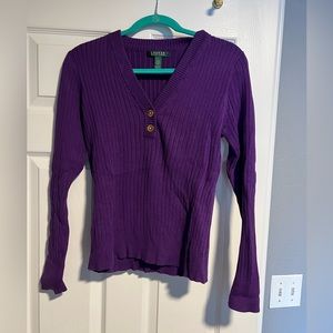 Lauren Ralph Lauren purple c-neck sweater. Size Large.